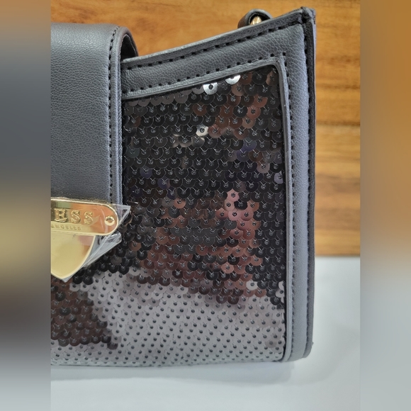 Guess Crossbody Black Bag Top Handles Tanyel NEW - Picture 7 of 14